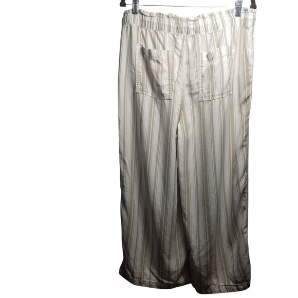 Loft Women's Wide Leg Brown/White Pants Office Career Sz L/P - Picture 2 of 6